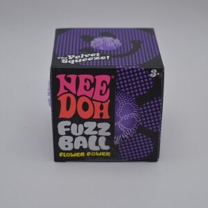 NeeDoh Fuzz Ball Flower Power The Velvet Squeeze Squishy Stress Purple Schylling